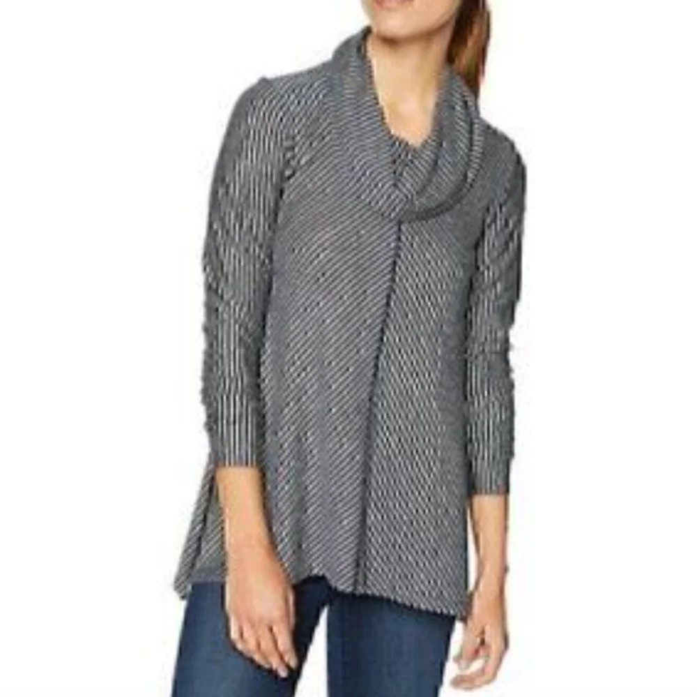 Jones New York Striped Cowl Neck Sweater - Picture 15 of 15